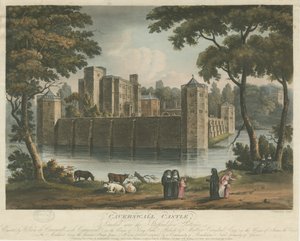 Zamek Caverswall: kolorowa grawerunek akwatinty, 1 lutego 1817 r.