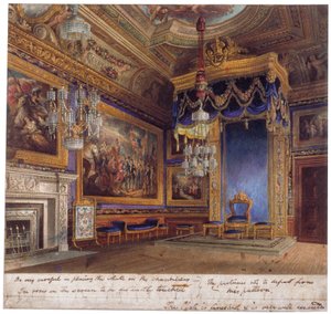 Widok wnętrza sali audiencyjnej króla w zamku Windsor, Berkshire, 1818
