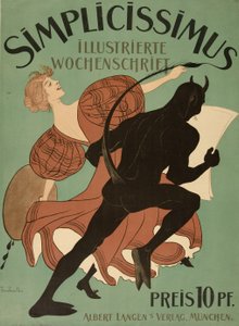 Przednia okładka z „Simplicissimus Illustrated Weekly”, wyd. 1896 (litografia kolorowa) autorstwa Thomas Theodor Heine