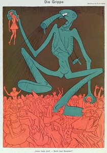 Grypa, z „Simplicissimus”, luty 1929 (litografia kolorowa) autorstwa Thomas Theodor Heine
