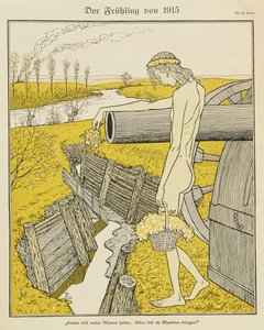 Wiosna 1915 r., ilustracja z niemieckiego magazynu „Simplicissimus”, ok. 1915 r. (litografia) autorstwa Thomas Theodor Heine