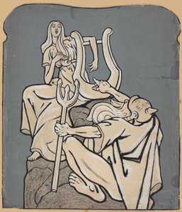 Z okazji setnej rocznicy urodzin Heinricha Heinego – makieta pomnika Heinego; „Simplicissimus” IV/38, 1899 autorstwa Thomas Theodor Heine