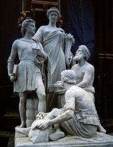 Handel, grupa rzeźbiarska z Albert Memorial, ukończona w 1876 r. (granit) autorstwa Thomas Thornycroft