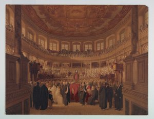 Rysunek, Encaenia w Sheldonii, 1814 r. autorstwa Thomas Unwins