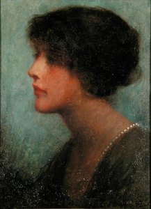 Portret damy (olej na płótnie) autorstwa Thomas W. Derring