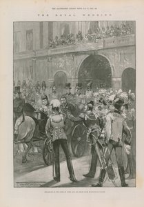 Wyjazd księcia Yorku i jego narzeczonej z Pałacu Buckingham autorstwa Thomas Walter Wilson
