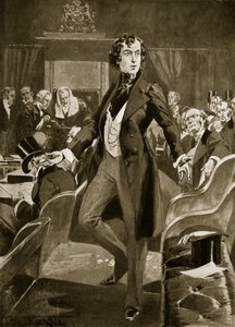 Pierwsze przemówienie Disraelego w Izbie Gmin, ilustracja z „Hutchinson