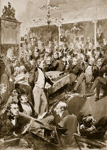 Sir Robert Peel w domu, 1846, ilustracja z „Hutchinson