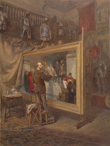 Malarz historii, autoportret (akwarela na papierze)