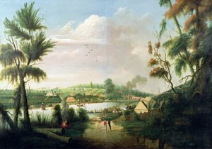 Bezpośredni widok ogólny na północ na Sydney Cove, 1794