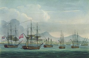 Zdobycie okrętu Maria Riggersbergen 18 października 1806 r., rycina J. Bailey