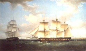 Indianin na dwóch pozycjach przy zamku Walmer, Kent autorstwa Thomas Whitcombe
