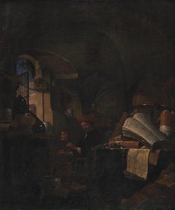 Alchemik w swoim laboratorium autorstwa Thomas Wijck