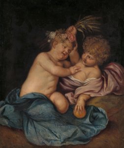 Dwoje Niemowląt, Personifikacje Wiosny i Jesieni autorstwa Thomas Willeboirts Bosschaert (follower of)