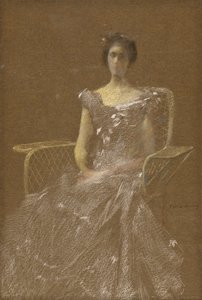 Dama w rattanowym fotelu autorstwa Thomas Wilmer Dewing