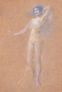 Stojąca naga postać dziewczyny autorstwa Thomas Wilmer Dewing