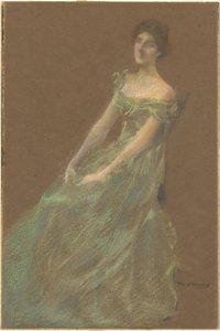 Zielona sukienka autorstwa Thomas Wilmer Dewing