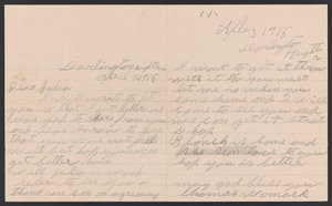 List Thomasa Womack do Julii Womack z kopertą, 7 kwietnia 1915 r. autorstwa Thomas Womack