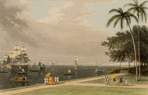 Widok Kalkuty z Garden Reach, 1810 autorstwa Thomas und William Daniell
