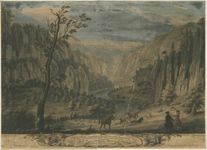Dovedale - Osiem perspektyw: grawerowanie, nd [?1743] autorstwa Thomas of Derby Smith