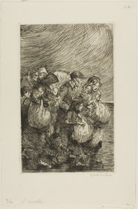 Ewakuowani autorstwa Théophile Alexandre Pierre Steinlen