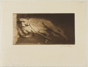 Leżący kot rozciągnięty od lewej do prawej autorstwa Théophile Alexandre Pierre Steinlen