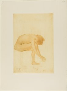 Siedząca kobieta susząca stopy autorstwa Théophile Alexandre Pierre Steinlen
