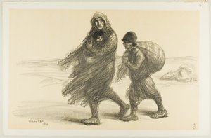 Serbski Exodus, płyta dwudziesta pierwsza z Actualités autorstwa Théophile Alexandre Pierre Steinlen