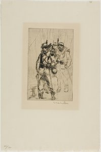 Trzech idących żołnierzy autorstwa Théophile Alexandre Pierre Steinlen