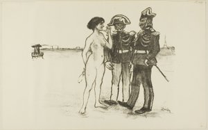 Prawda i dwóch żołnierzy autorstwa Théophile Alexandre Pierre Steinlen