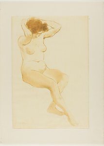 Kobieta poprawiająca włosy, widok w trzech czwartych autorstwa Théophile Alexandre Pierre Steinlen