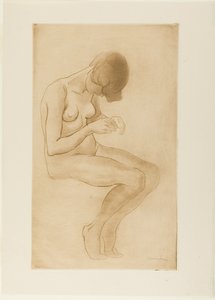 Kobieta poprawiająca paznokcie autorstwa Théophile Alexandre Pierre Steinlen