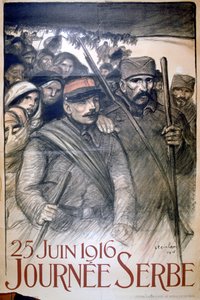 25 czerwca 1916 - Dzień Serbii, francuski plakat I wojny światowej, 1916
