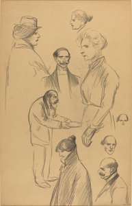 Figure Studies [verso], koniec XIX-początek XX wieku. autorstwa Théophile Alexandre Steinlen