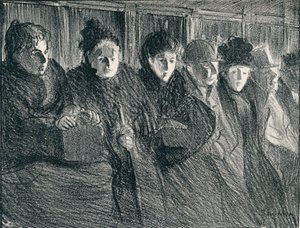 Wewnątrz tramwaju, 1896, 1898 autorstwa Théophile Alexandre Steinlen
