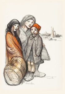 Aisne zdewastowany. Dobroczynność wojenna na odbudowę zniszczonych domów, 1918. autorstwa Théophile Alexandre Steinlen