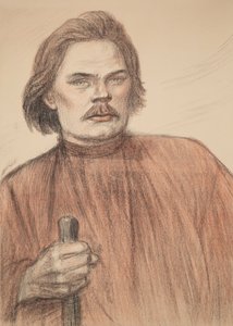 Portret autora Maksyma Gorkiego 1868-1939, 1905. autorstwa Théophile Alexandre Steinlen