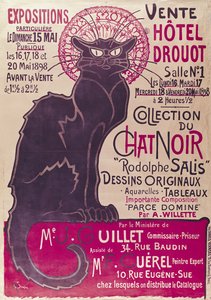 Plakat reklamujący wystawę kabaretu „Collection du Chat Noir” w hotelu Drouot, Paryż, maj 1898