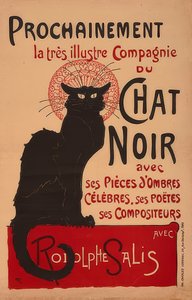 Wkrótce znakomita Compagnie du Chat Noir z Rodolphe Salisem (2. Fassung). Frankreich, 1896, Imp. Charles Verneau, Paryż autorstwa Théophile Alexandre Steinlen