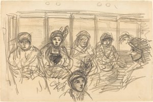 Pasażerowie w metrze autorstwa Théophile Alexandre Steinlen