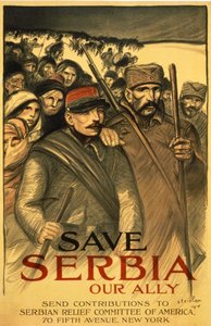 Uratuj Serbię naszego sojusznika, prześlij datki do Serbskiego Komitetu Pomocy w Ameryce, wyd. Francja, 1916