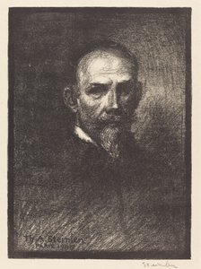 Autoportret Steinlen z przodu, głowa wyprostowana, 1905 r. autorstwa Théophile Alexandre Steinlen