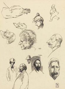 Studia postaci i głów, koniec XIX-początek XX wieku. autorstwa Théophile Alexandre Steinlen