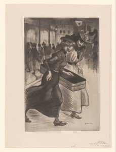 Dwie kobiety spacerujące po ulicy Les deux trottins autorstwa Théophile Alexandre Steinlen