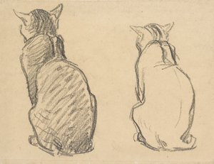 Dwa badania kota, początek XX wieku autorstwa Théophile Alexandre Steinlen
