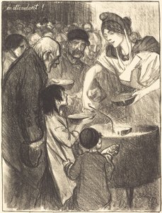 Oczekiwanie (En adiutant) autorstwa Théophile Alexandre Steinlen