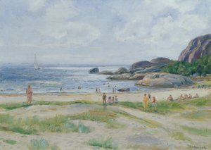 Ludzie w kąpieli (olej na płótnie) autorstwa Thorolf Holmboe