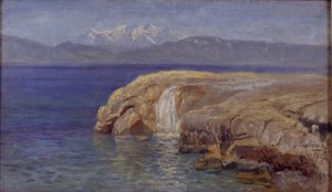 Skaliste wybrzeże z wodospadami na Euboa autorstwa Thorvald Niss
