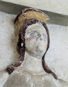 Tracki grobowiec Sveshtari, fragment posągu kobiety w Atlasie, III w. p.n.e. (rzeźba kamienna)