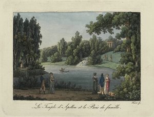Świątynia Apolla i Kaskady w parku w Pawłowsku, lata 1810. XIX wieku.